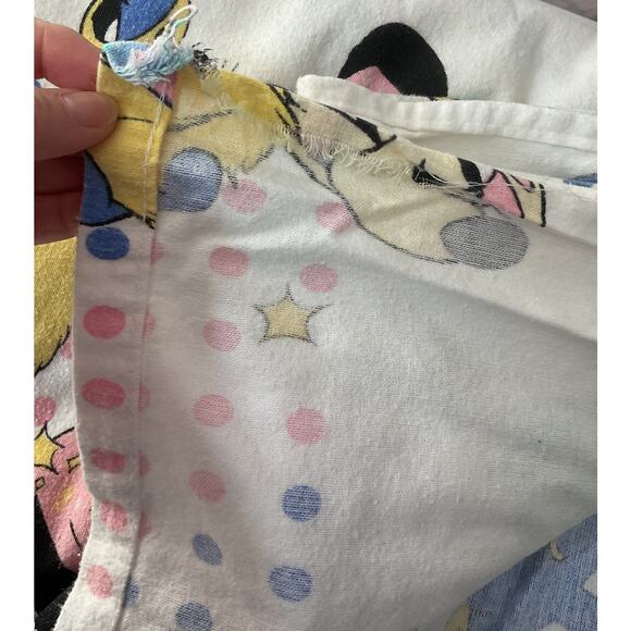 Minnie Mouse 90s Sheet Set Walt Disney Star  Flannel Flat & Fitted Twin 69"×98" - Picture 8 of 8